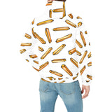 French fries potato pattern Men's Padded Hooded Jacket