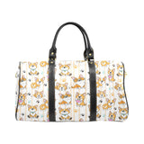 Cute dog corgi striped background pattern Travel Bag