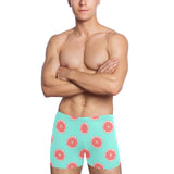 Grapefruit green background Men's Swimming Trunks