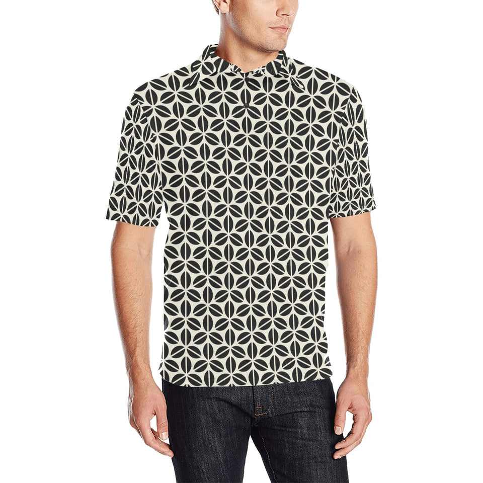 Coffee bean abstract modern pattern Men's All Over Print Polo Shirt