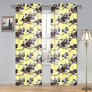 Ostrich Pattern Print Design 04 Gauze Curtain