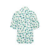 Green ginkgo leaves pattern Women's All Over Print Hawaiian Shirt