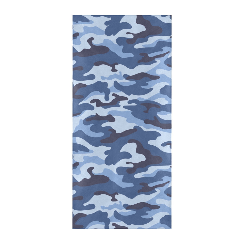 Blue camouflage pattern Beach Towel
