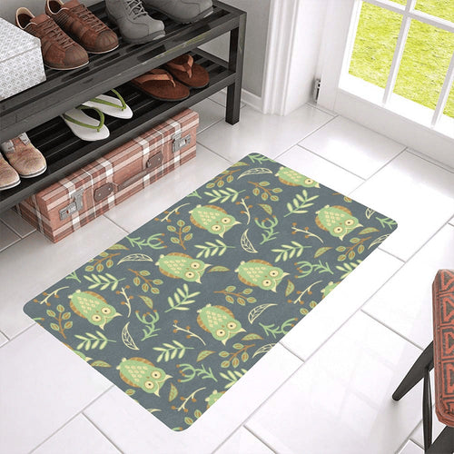 Cute owls leaves pattern Doormat