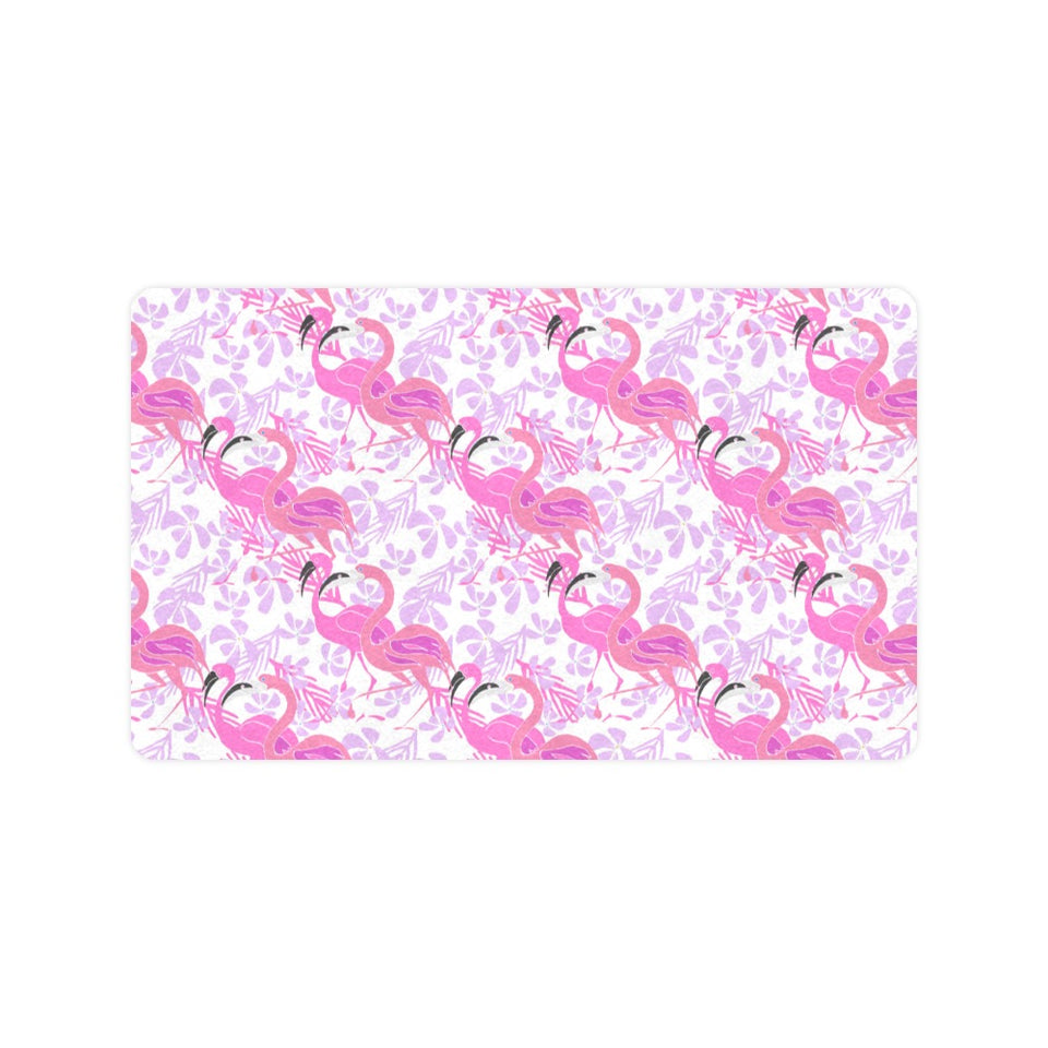 Pink flamingo flower pattern Doormat