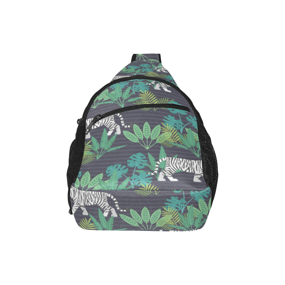 white bengal tigers tropical plant All Over Print Chest Bag