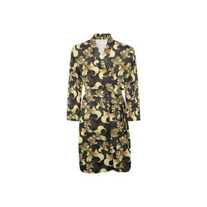 Goldfish Pattern Print Design 01 Men's Long Sleeve Belted Night Robe