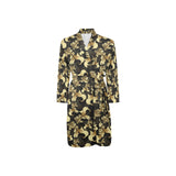 Goldfish Pattern Print Design 01 Men's Long Sleeve Belted Night Robe