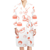 Sushi pattern Men's Long Sleeve Belted Night Robe