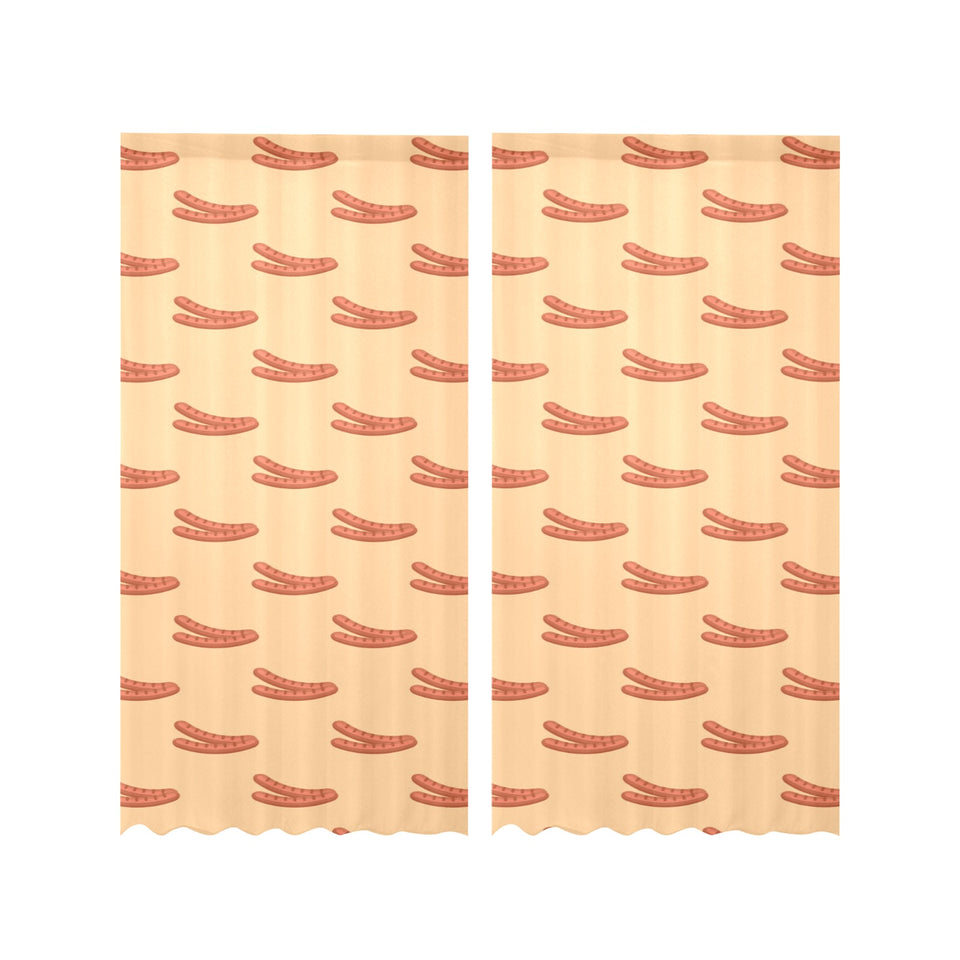 Sausage Pattern Print Design 03 Gauze Curtain