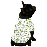 Sketch funny frog pattern All Over Print Pet Dog Round Neck Fuzzy Shirt