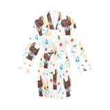 Cute Chihuahua dog pattern Women's Long Sleeve Belted Night Robe