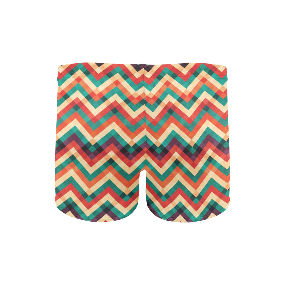 zigzag chevron colorful pattern Men's Swimming Trunks
