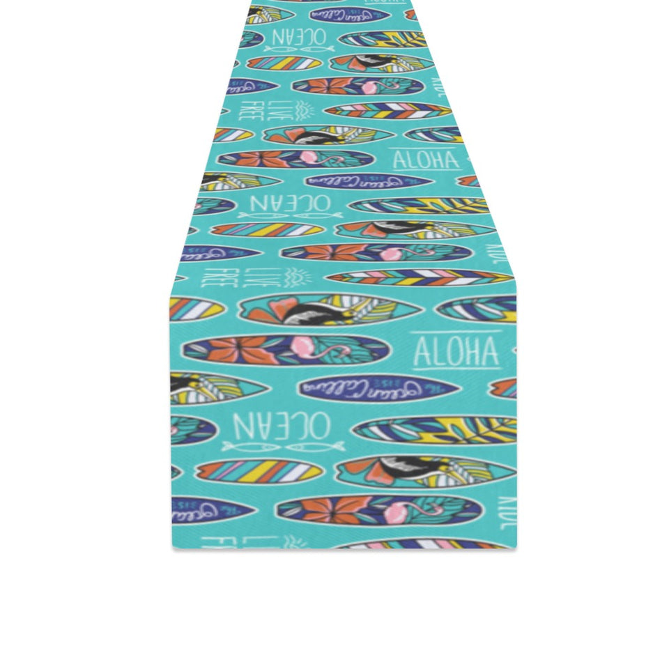 Surfboard Pattern Print Design 05 Table Runner
