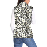 Gear Pattern Print Design 02 Women's Padded Vest