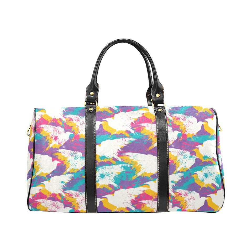 Colorful crow illustration pattern Travel Bag