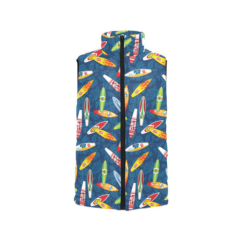 Surfboard Pattern Print Design 01 Women's Padded Vest
