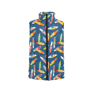 Surfboard Pattern Print Design 01 Women's Padded Vest
