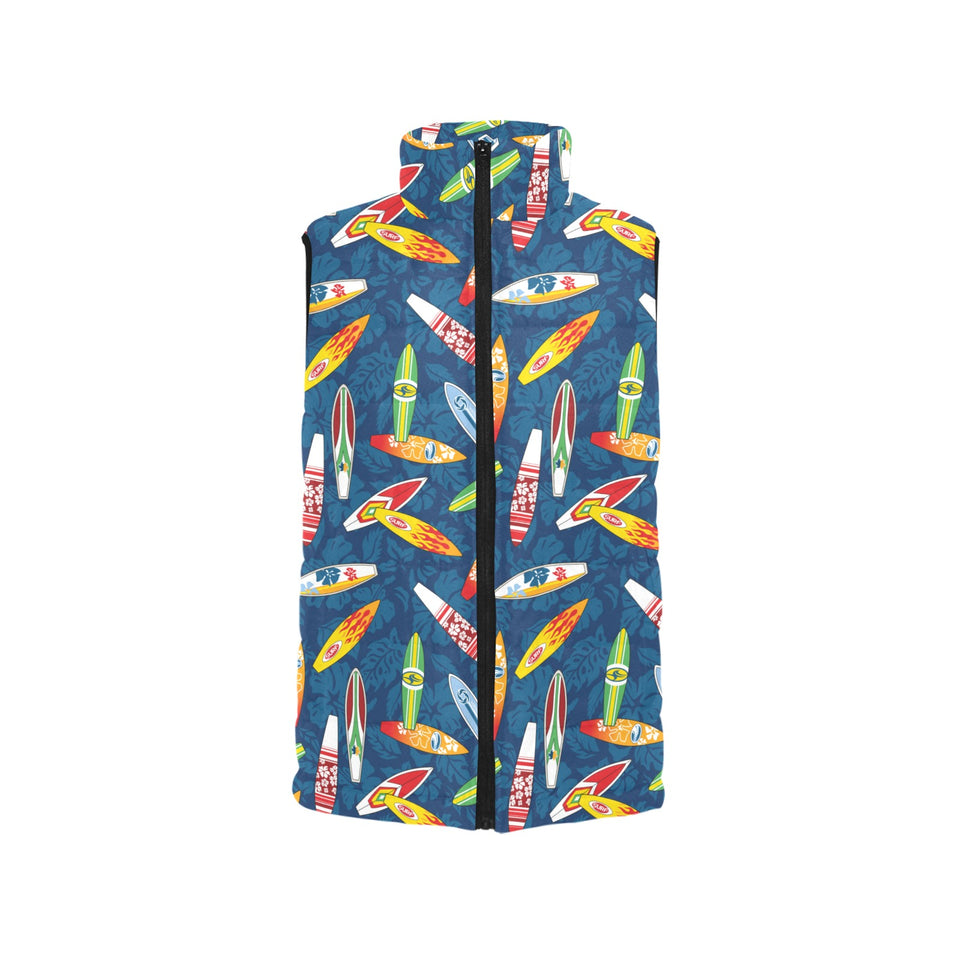 Surfboard Pattern Print Design 01 Women's Padded Vest