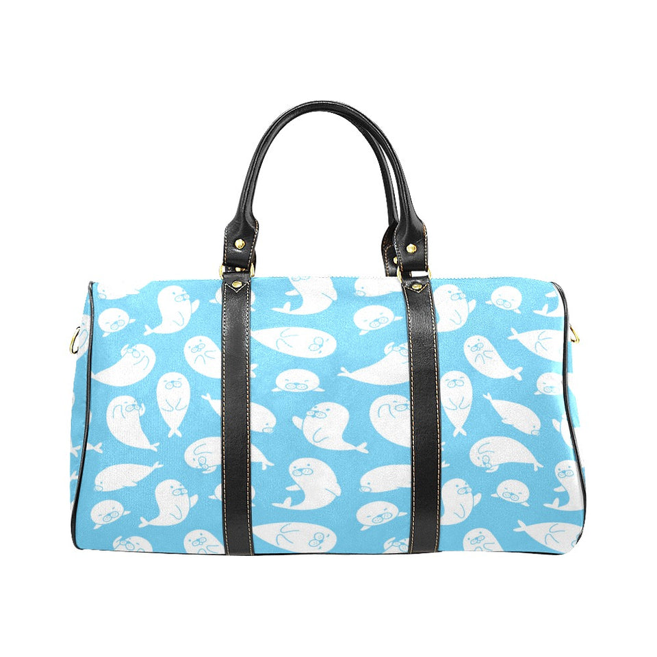 Cute white sea lion seals pattern Travel Bag