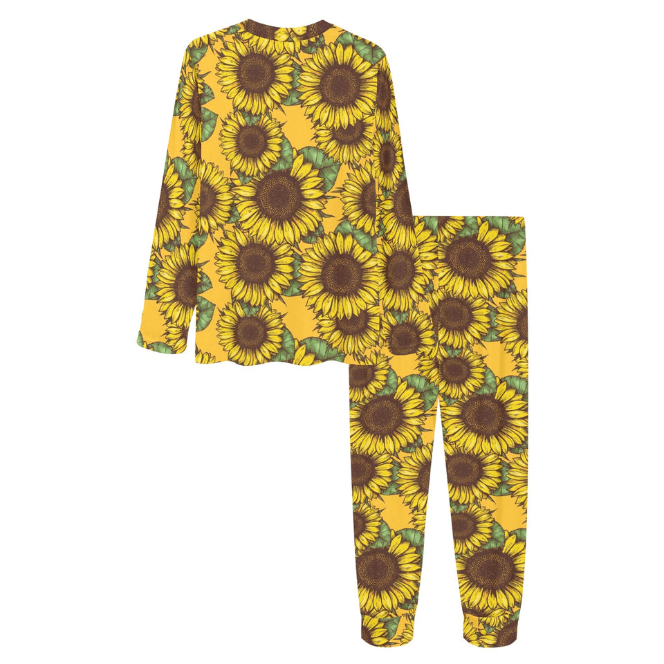 Sunflower pattern Women's All Over Print Pajama Set