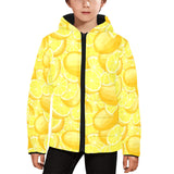 lemon pattern Kids' Boys' Girls' Padded Hooded Jacket