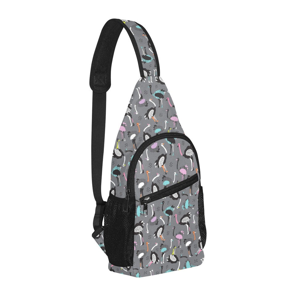 Ostrich Pattern Print Design 01 All Over Print Chest Bag