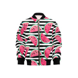 Watercolor paint textured watermelon pieces Kids' Boys' Girls' Bomber Jacket