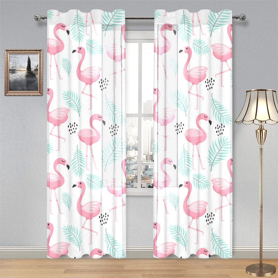 Cute flamingo pattern Gauze Curtain