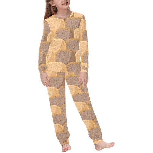 Bread Toast Pattern Print Design 04 Kids' Boys' Girls' All Over Print Pajama Set