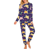 Colorful sea turtle pattern Women's All Over Print Pajama Set