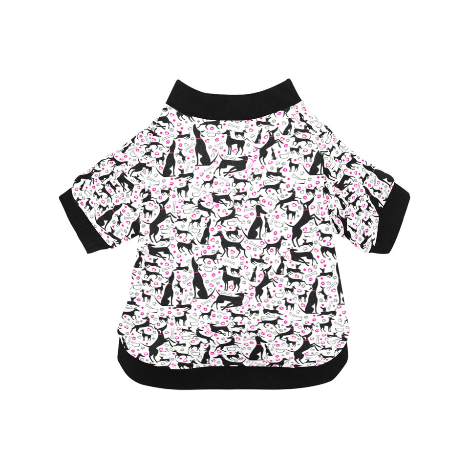 Greyhound Pattern Print Design 02 All Over Print Pet Dog Round Neck Fuzzy Shirt