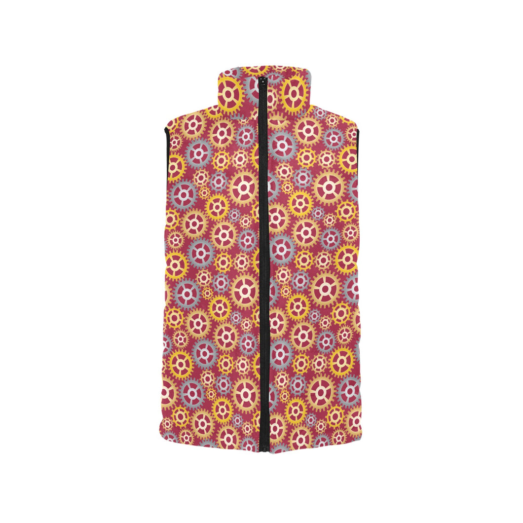 Gear Pattern Print Design 04 Men's Padded Vest