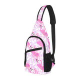 Pink flamingo flower pattern All Over Print Chest Bag
