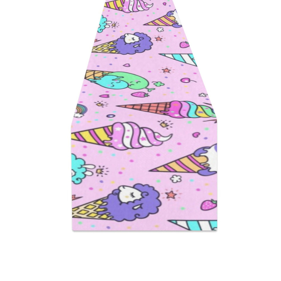 Cute ice cream cone animal pattern Table Runner