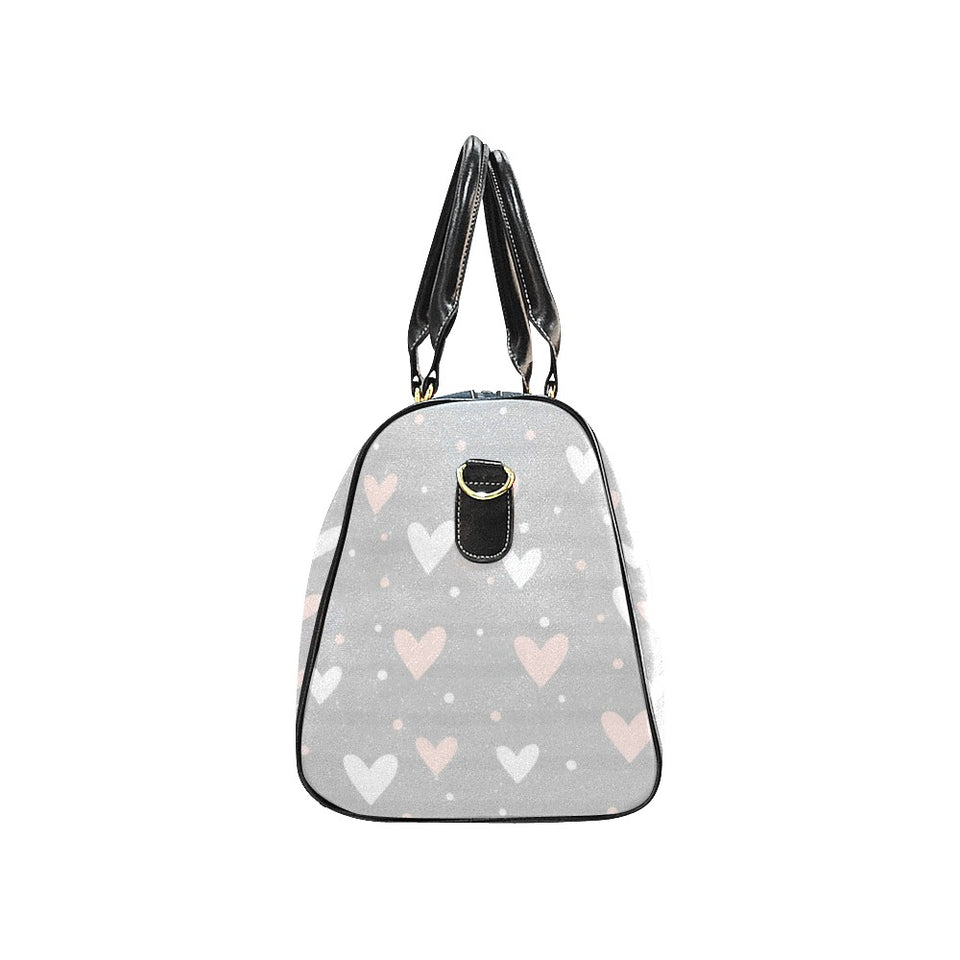 Heart pattern gray background Travel Bag