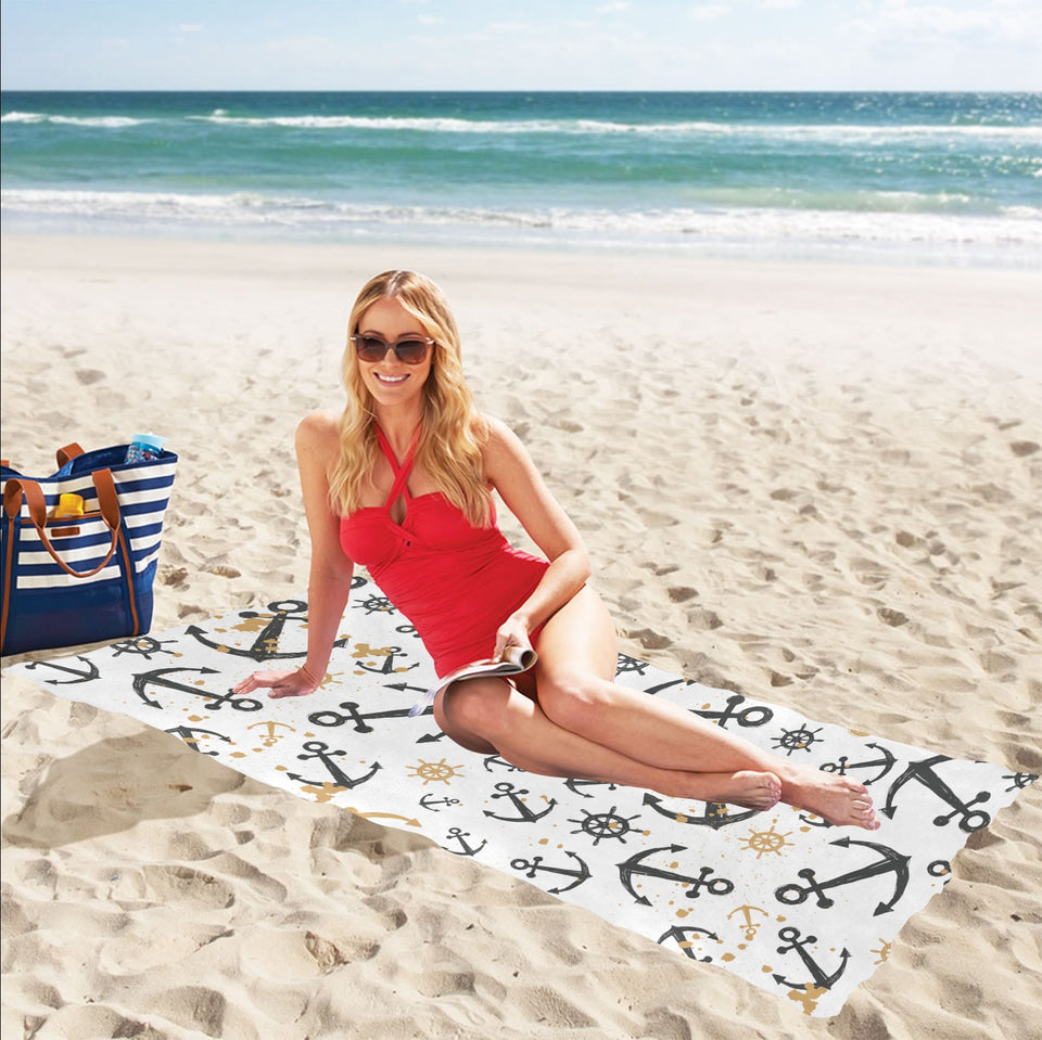 Anchors Rudders pattern Beach Towel