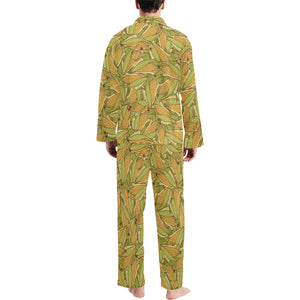 Corn Pattern Print Design 01 Men's Long Pajama Set