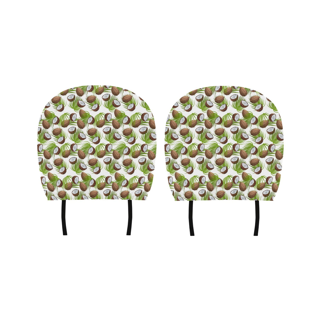 Coconut Pattern Print Design 04 Car Headrest Cover