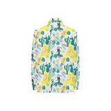 Cute parrot toucan flamingo cactus exotic leaves p Women's Long Sleeve Polo Shirt