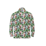 Hummingbird Pattern Print Design 05 Men's Long Sleeve Polo Shirt