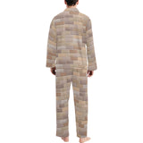 Brick Printed Pattern Print Design 01 Men's Long Pajama Set