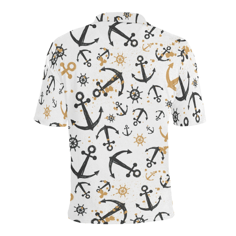 Anchors Rudders pattern Men's All Over Print Polo Shirt