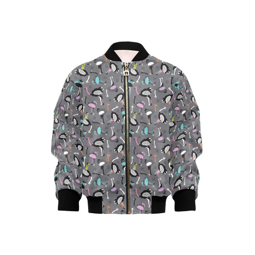 Ostrich Pattern Print Design 01 Kids' Boys' Girls' Bomber Jacket
