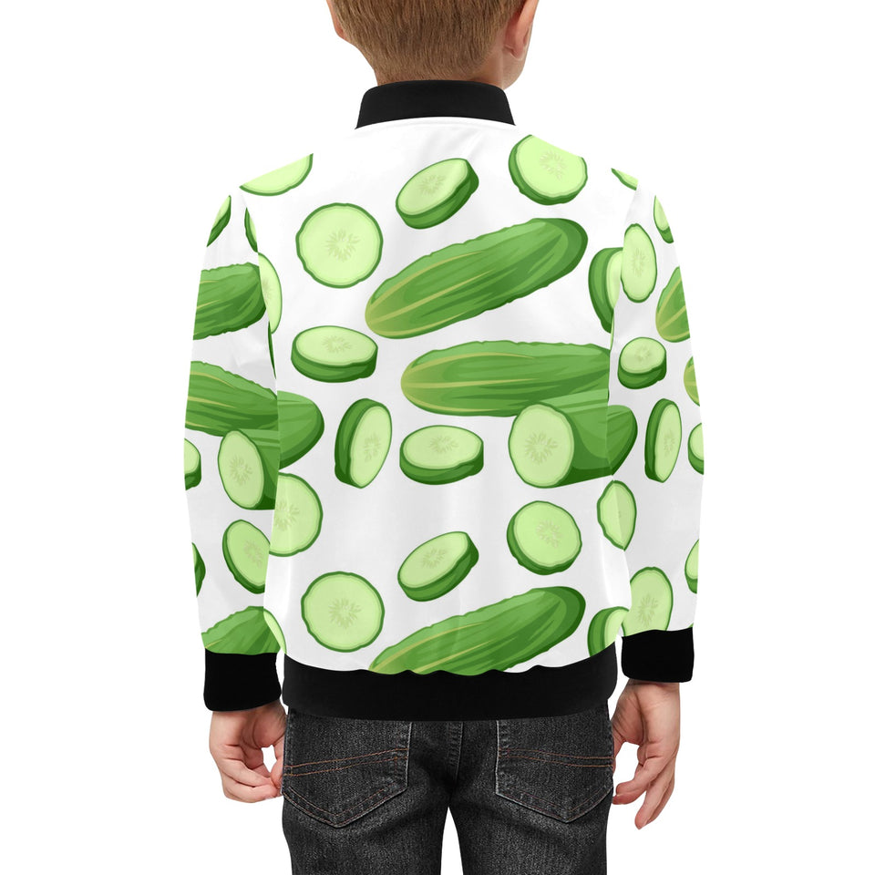 cucumber whole slices pattern Kids' Boys' Girls' Bomber Jacket