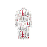 Cute Christmas tree pattern Men's Long Sleeve Belted Night Robe