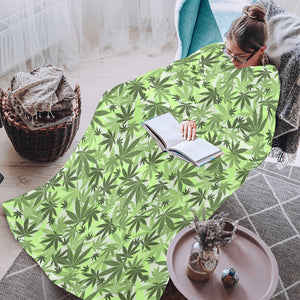 Canabis Marijuana Weed Pattern Print Design 01 Blanket Robe with Sleeves