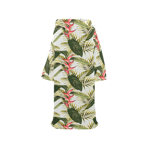 heliconia pattern Blanket Robe with Sleeves