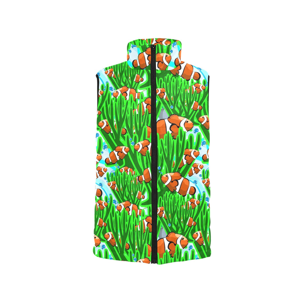 Clown Fish Pattern Print Design 01 Men's Padded Vest