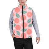 Grapefruit leaves flower pink background Men's Padded Vest